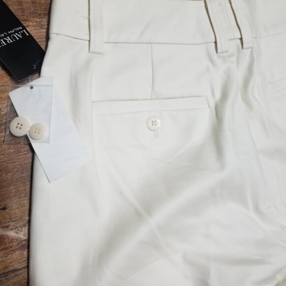 Ralph Lauren Pants Cropped Ankle Ivory /Cream NWT 8 Office Modern Straight - Picture 7 of 8